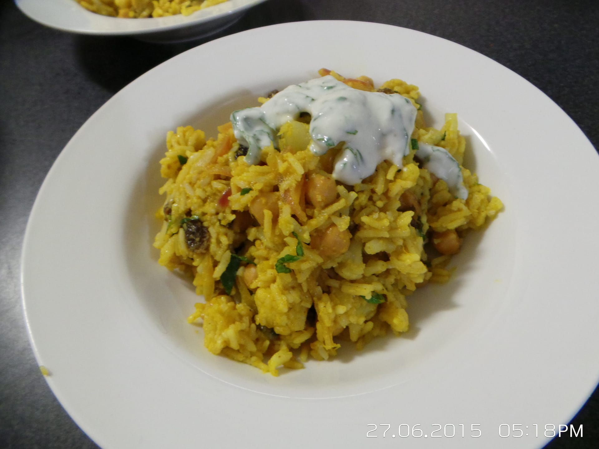 cauliflower chickpea briyani