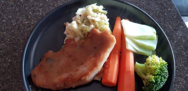 pork loin with ginger beer potato mash cabbage scaled