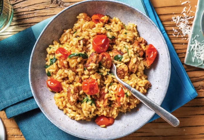 tomato and chorizo risotto